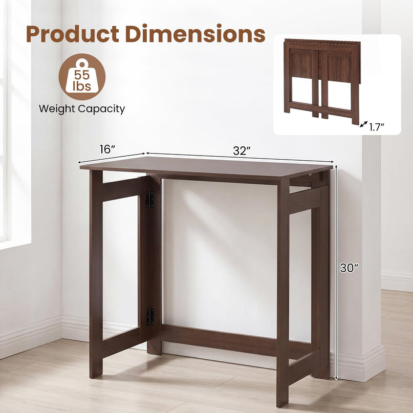 Giantex 32" Narrow Folding Console Table with Foldable Legs