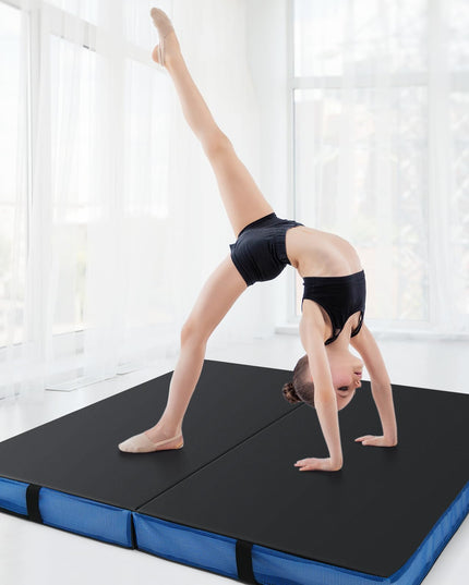 Tapis de gymnastique pliable Giantex 4' x 4' avec poignées de transport pour enfants et cheerleading