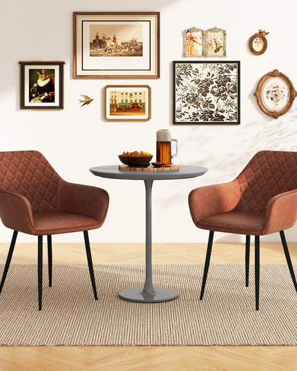 Giantex Mid Century Modern Dining Chairs Set of 2/4, Upholstered Accent Chairs w/Curved Backrest, Wide Seat & Armrests