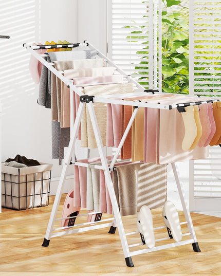 Giantex Clothes Drying Rack Foldable Metal Laundry Drying Rack（ 55.5"L x 39"-58"H）
