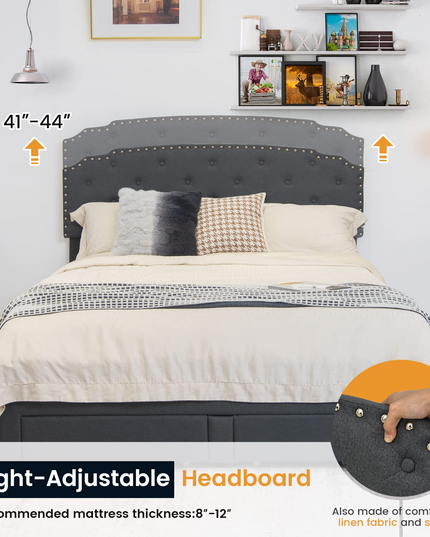 Giantex Upholstered Platform Bed Frame