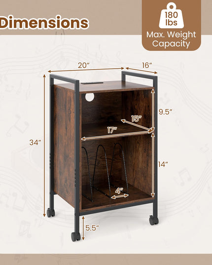 Giantex Record Player Stand with Charging Station