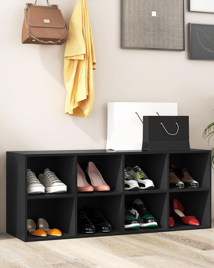 Giantex Shoe Bench 8 Cubes, 40" Entryway Bench with Storage