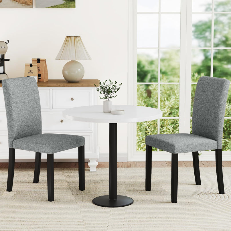 Giantex Upholstered Dining Chairs Set of 2/4 w/Rubber Wood Legs
