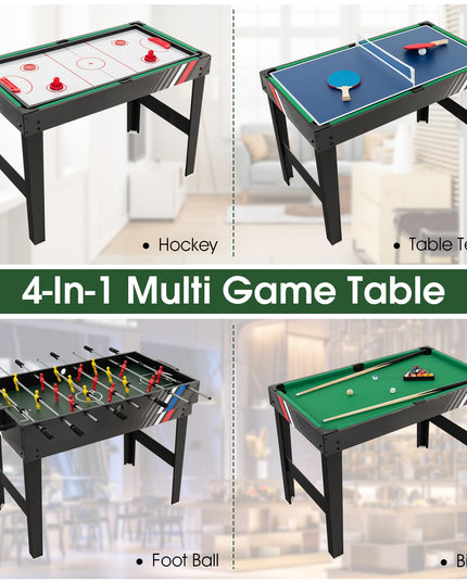 Giantex 4-in-1 Multi Game Table, 49 Inch Combination Game Tables with Adult Size Foosball Table
