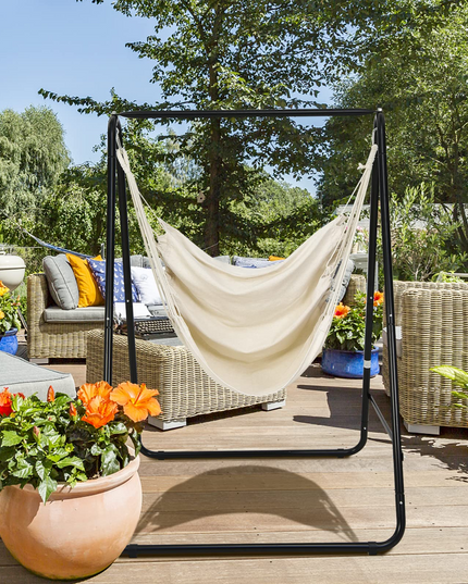 Heavy-Duty Powder-Coated Steel Stand with Hanging Swing Chair