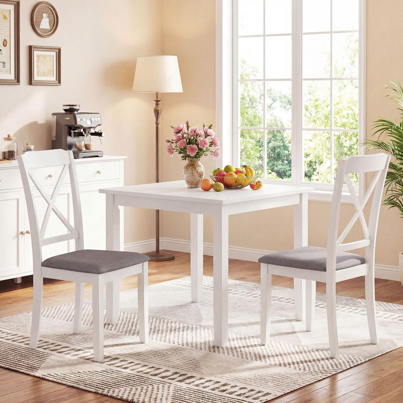 Giantex Rubber Wood Dining Room Chairs with Comfortable Backrest & Padded Seat