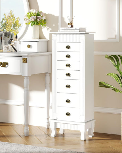 Giantex Standing Jewelry Cabinet with 7 Drawers