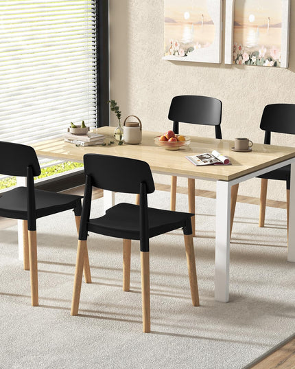 Giantex Wooden Dining Chairs Set of 4, Modern Dining Side Chairs Set w/Ergonomic Backrest, Wide Seat & Sturdy Wooden Legs
