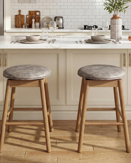 Giantex Tabourets de comptoir sans dossier de 25" avec siège rembourré en cuir PU (Lot de 2/4)