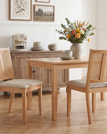 Giantex Rattan Dining Chairs Set of 2/4 w/Rubber Wood Frame