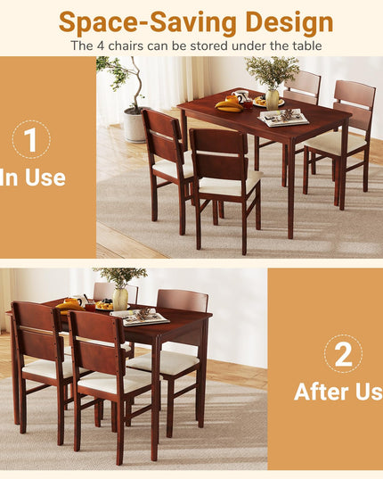 Giantex 5-Piece Dining Table Set for 4