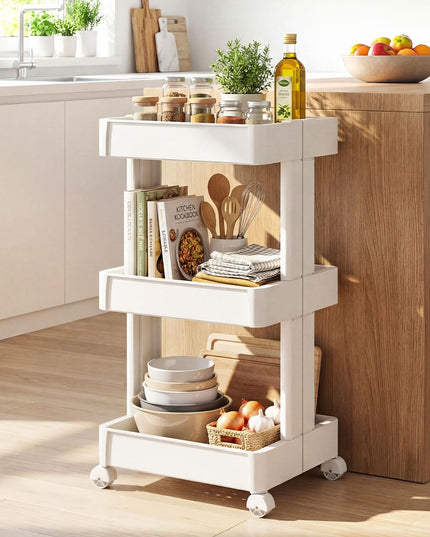 Giantex 3-Tier Rolling Storage Cart Slide Out Plastic Organizer Rack