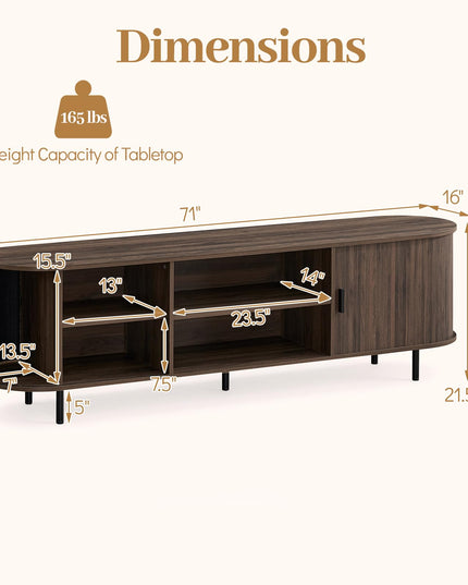 Giantex Fluted TV Stand for 80" TVs for Living Room