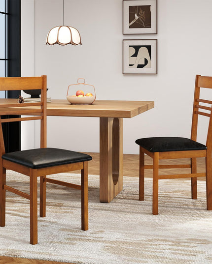 Giantex Wooden Armless Dining Chairs Set of 2/4 w/Slat Backrest