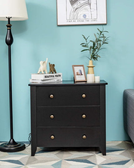 Giantex Modern Simple Dresser 3-Drawers Chest with Solid Curved Legs