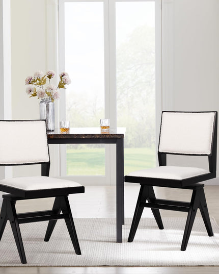 Giantex Swivel Dining Chairs Set of 2/4, Faux Sherpa Kitchen Chairs w/Rubber Wood Frame