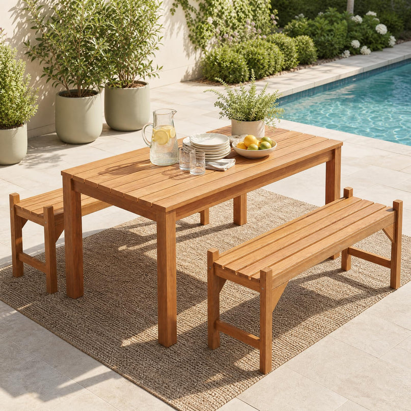 Giantex 40" Outdoor Benches Set of 1/2 2-Person Wood Patio Bench