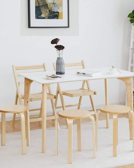 Stackable Bentwood Stools Set of 4, 18-Inch Height Backless Counter Chairs with Round Top, Anti-Slip Felt Pad