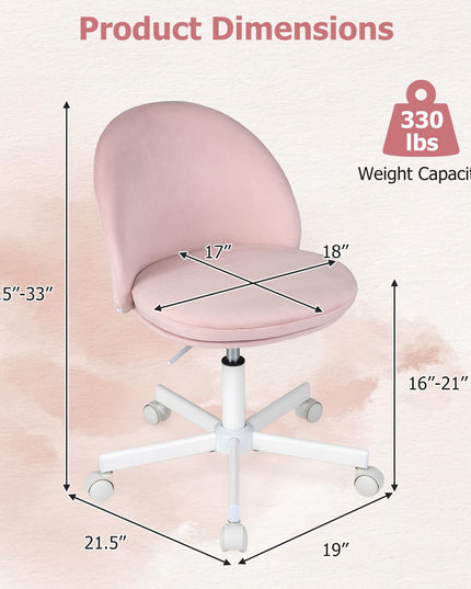 GIANTEX Small Office Chair | Ergonomic Vanity Chair with Low Back (1/2)