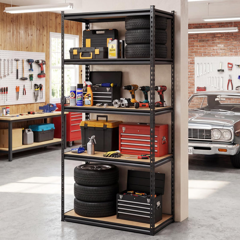 Giantex 5-Tier Metal Storage Shelves(1/2/3/4,36" W x 18" D x 72" H)