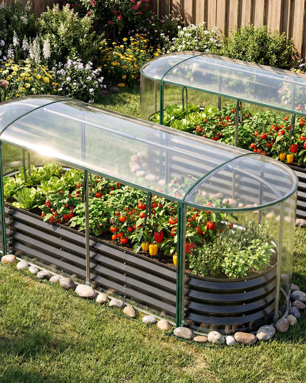 Giantex 6x2x1 FT Raised Garden Bed w/Greenhouse Cover