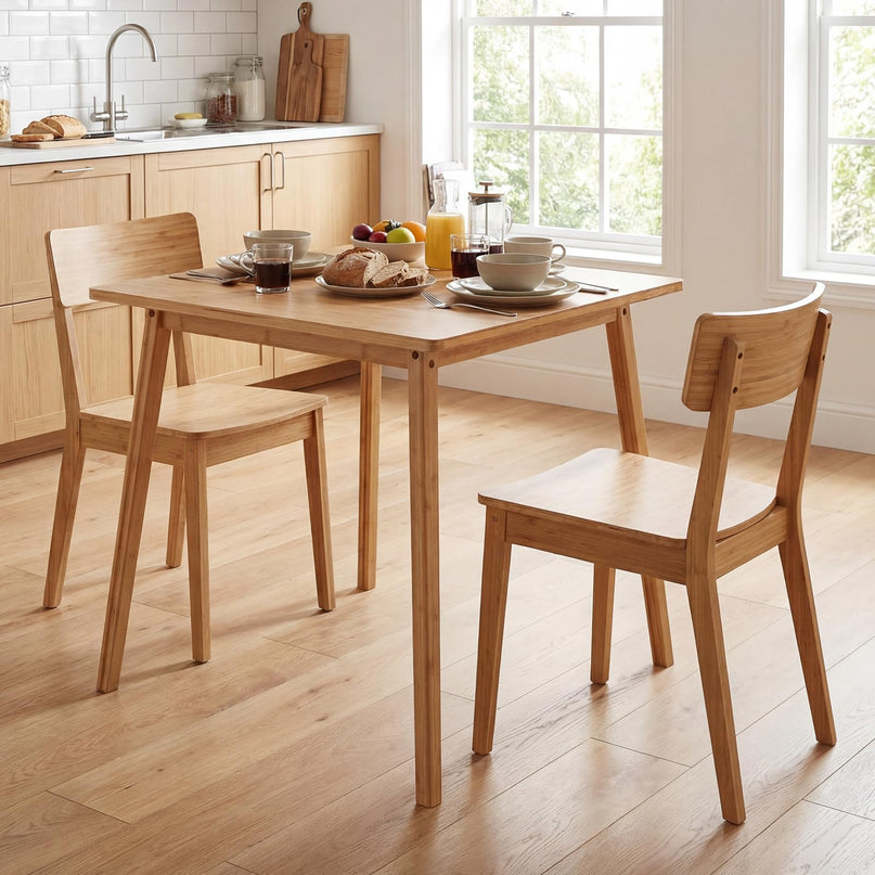 Table à manger Giantex en bambou de 27,5 pouces pour 2 à 4 personnes