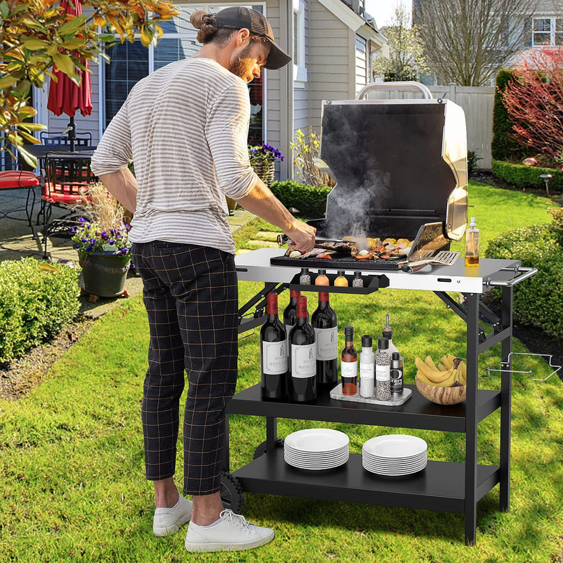 Giantex Outdoor Grill Cart with Wheels