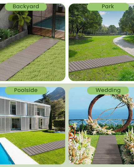 Giantex 8 FT Garden Pathway, Waterproof HDPE Outdoor Walkway with Non-Slip Surface