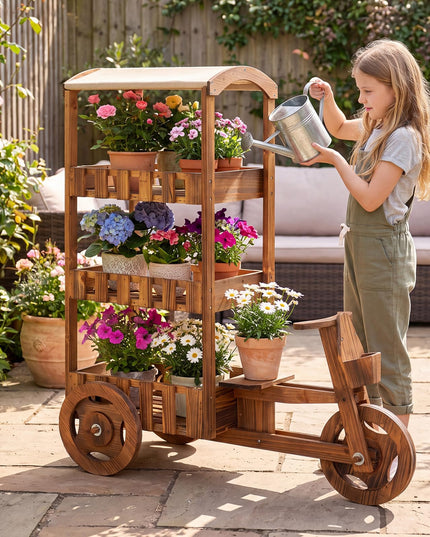 GIANTEX 3-Tier Tricycle Plant Stand with Canopy