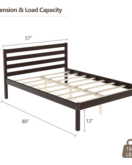 Giantex Wood Platform Bed Frame No Spring Needed Bed Mattress Foundation