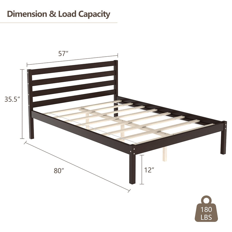 Giantex Wood Platform Bed Frame No Spring Needed Bed Mattress Foundation