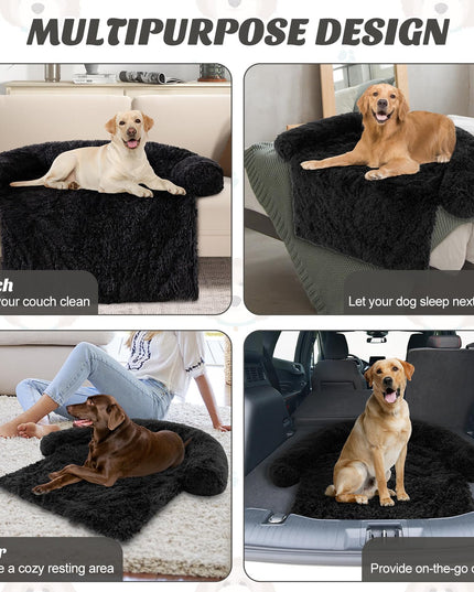 Giantex Calming Dog Bed - Fluffy Plush Pet Bed for Couch, Removable Washable Cover