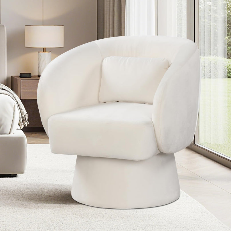 Giantex Swivel Accent Chair Upholstered Barrel Chair