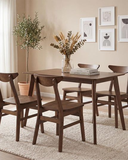 Giantex 5-Piece Dining Table Set for 4 Mid-Century Modern Kitchen Table and Chairs Set