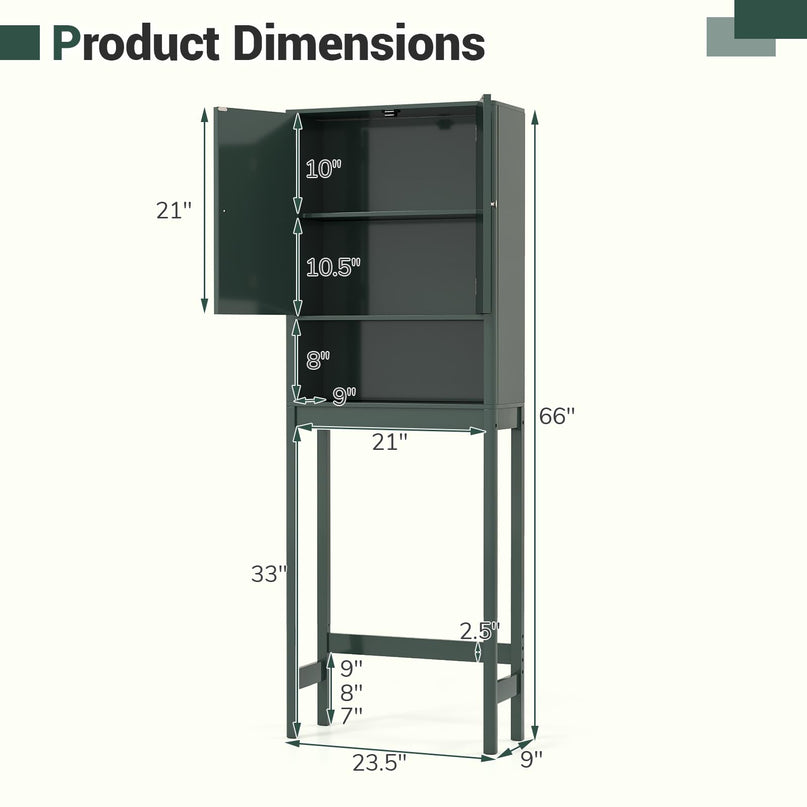 Giantex Over The Toilet Storage Cabinet Bathroom Organizer