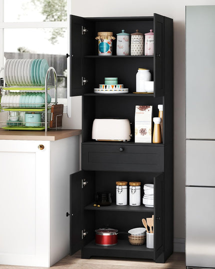 Armoire de Cuisine Autoportante Moderne Giantex de 171 cm de Haut avec 4 Portes et 1 Tiroir