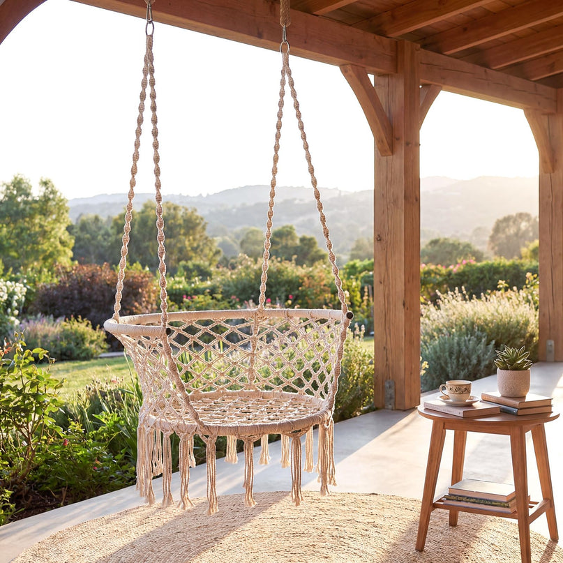 Giantex Hammock Chair | Macrame Swing Chair with Tassels
