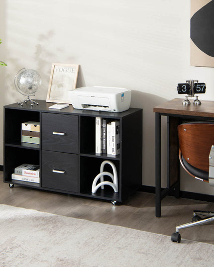 Giantex File Cabinet Office Organization - Filing Cabinet W/ 2 Drawers, 4 Open Compartments