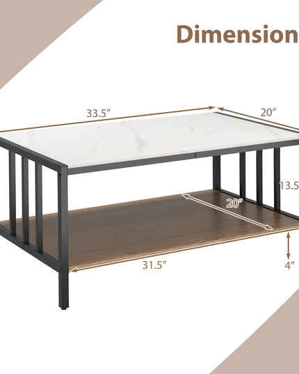 Giantex 2-Tier Coffee Table with Storage