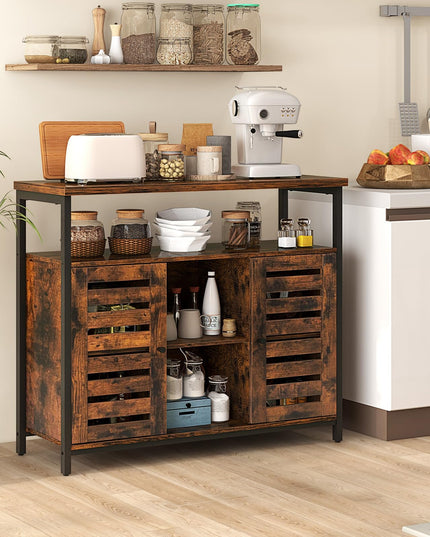 Giantex Buffet Cabinet, Kitchen Sideboard with 2 Storage Cupboards, Open Shelves, 2 Cubes, Anti-Tipping Kits