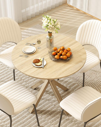 Giantex 36" Round Dining Table for 4 with Rubber Wood Legs