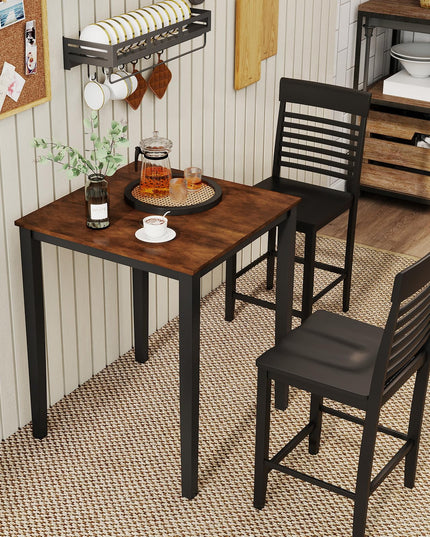 Table à manger carrée Giantex 30"x30"x36" avec cadre en bois d'hévéa massif