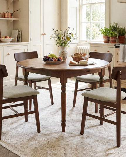 Giantex Solid Rubber Wood Dining Room Chairs with Curved Backrest