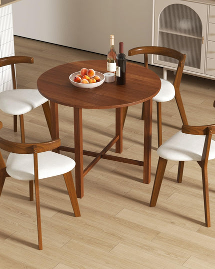 Giantex 35.5” Round Dining Table, Folding Kitchen Table for Small Spaces