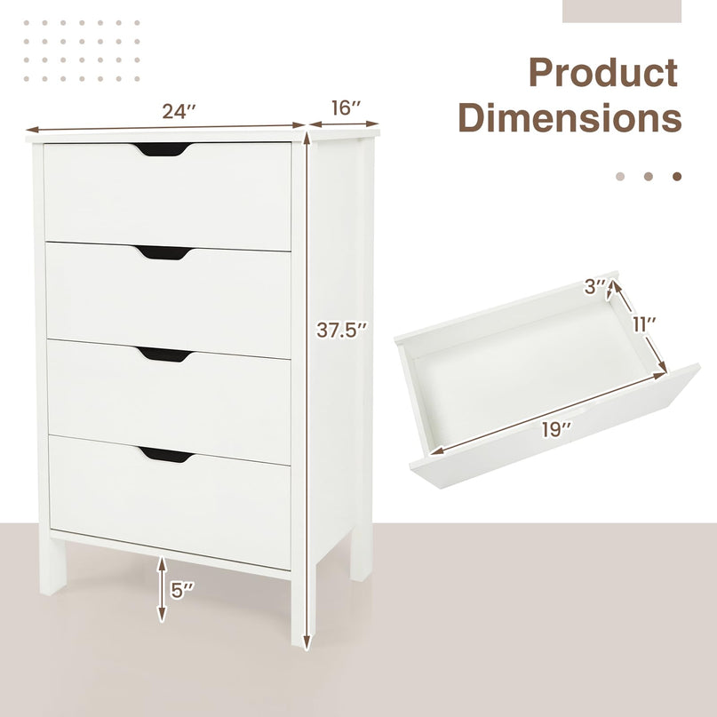 Meuble de rangement Giantex à 4 tiroirs profonds pour salon