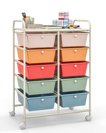 10 Drawers Rolling Cart, Classroom Organizers - Giantex