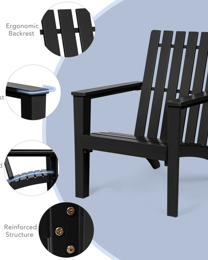 Giantex Wooden Adirondack Chair W/Ergonomic Design Outdoor Chair for Yard
