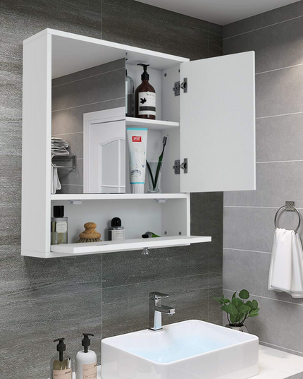 Giantex Bathroom Cabinet Wall Mounted Mirrored Storage Organizer
