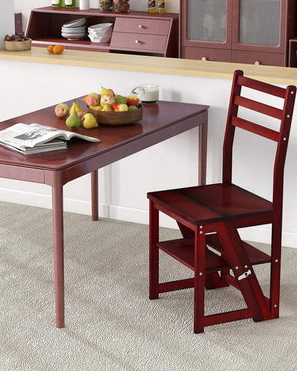 Giantex 3 Tier Folding Ladder Chair, Convertible 3 Step Stool and Chair w/Safety Locks for Adults